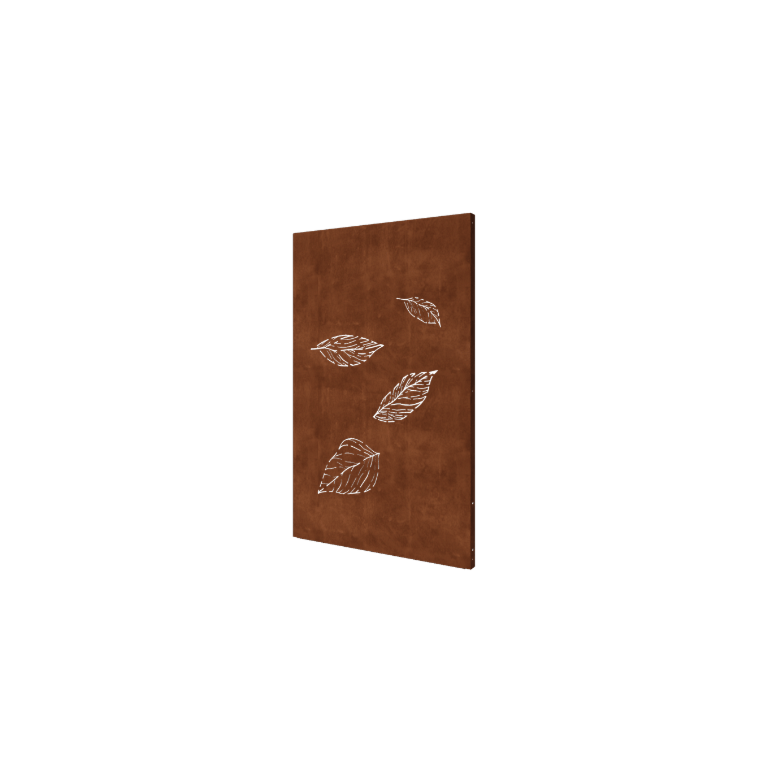 Cortenový plotový panel - Listy 3 - 120 x 6 x 190 cm