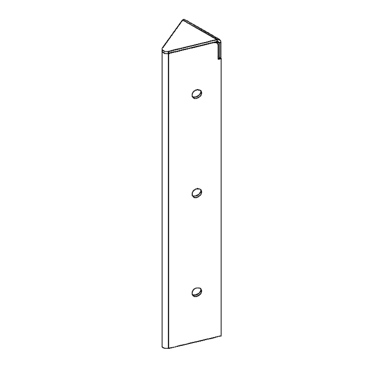 Rohový diel práškovo lakovaná oceľ 45° 30 cm