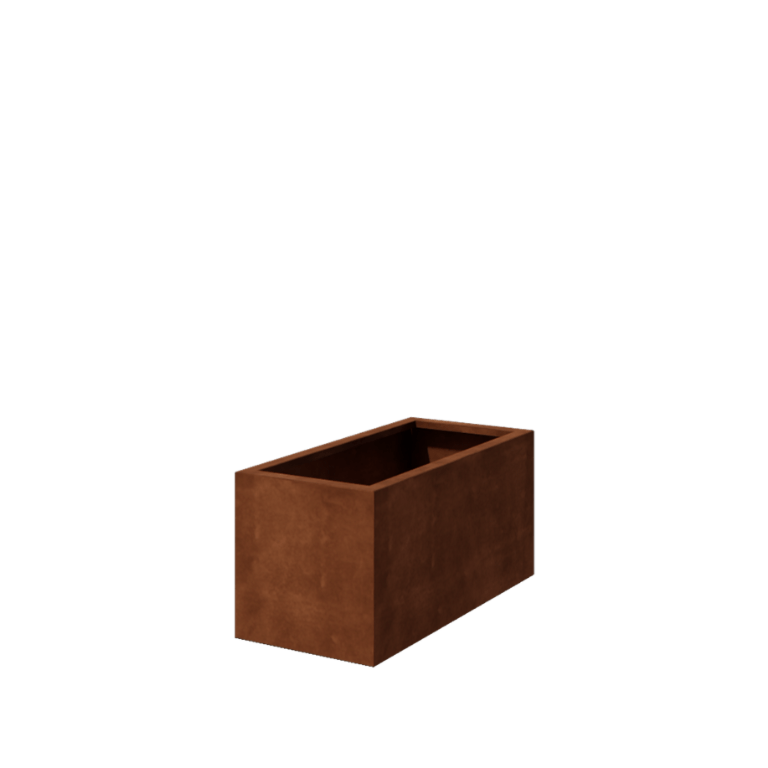 Cortenový kvetináč - Obdĺžnik - 100 x 50 x 50 cm - Zvarený - So spodnou doskou