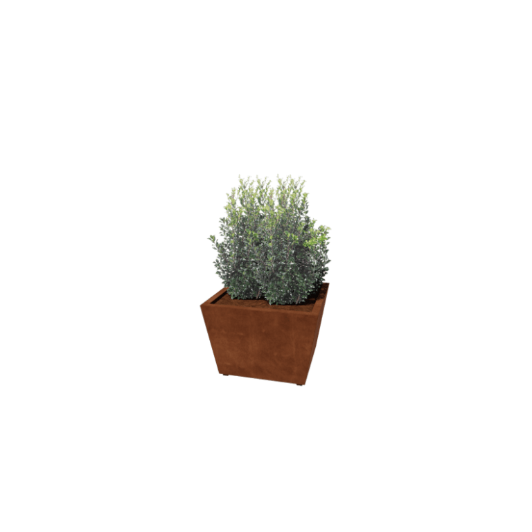 Cortenový kvetináč - Cone - 80 x 80 x 51,5 cm - Zvarený - So spodnou doskou