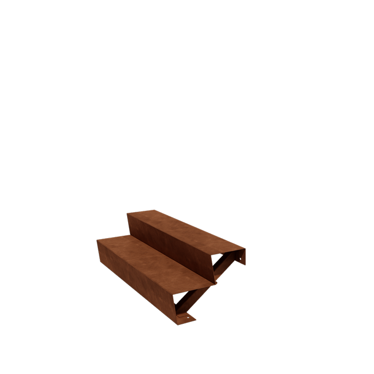 Schody z cortenovej ocele New York 2 stupne (šírka 120 cm)