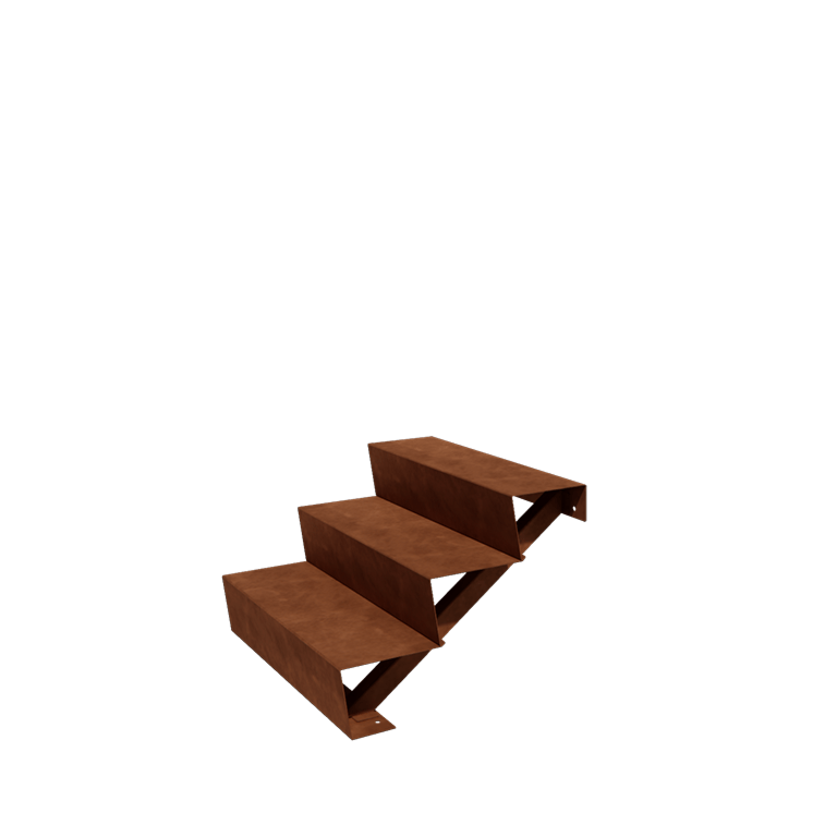 Schody z cortenovej ocele New York 2 stupne (šírka 80 cm)