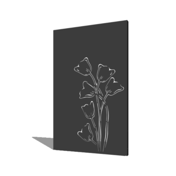 Práškom lakovaný oceľový panel tulipán asymetrické 120 x 6 x 190 cm