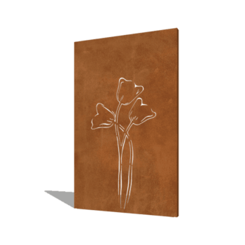 Panel z cortenovej ocele tulipán symetrické 120 x 6 x 190 cm