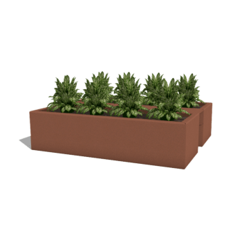 Práškom lakovaný oceľový kvetináč na balkón 60 cm