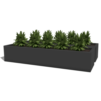 Práškom lakovaný oceľový kvetináč na balkón 80 cm