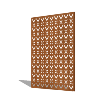 Panel z cortenovej ocele strešný motív kompozícia 1 120 x 6 x 190 cm