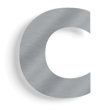 Domové číslo z nehrdzavejúcej ocele c - 15 cm