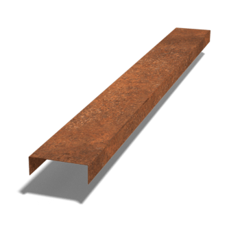 Profil v tvare písmena u z cortenovej ocele 5 x 15 x 5 cm (dĺžka 150 cm)