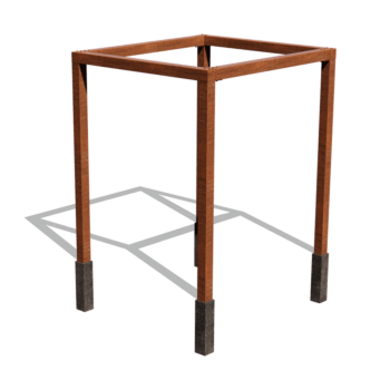 Pergola z cortenovej ocele usporiadanie štvorcový 224 x 200 cm