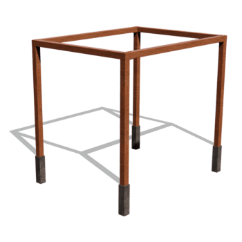 Pergola z cortenovej ocele usporiadanie štvorcový 324 x 250 cm