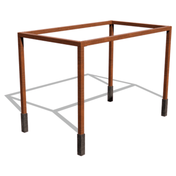 Pergola z cortenovej ocele usporiadanie štvorcový 424 x 250 cm