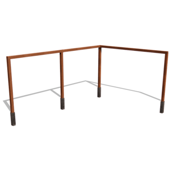 Pergola z cortenovej ocele rohové usporiadanie 600 x 412 cm