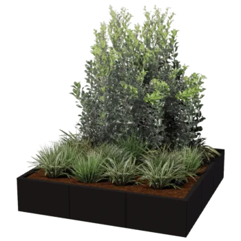 Oceľový kvetináč XXL - Štvorec - 150 x 150 cm