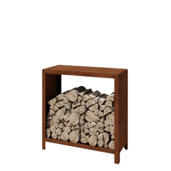 Prístrešok na drevo z cortenovej ocele - Indiana - 100 x 40 x 100 cm