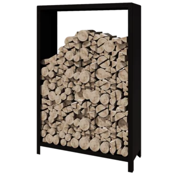 Oceľový prístrešok na drevo - Indiana - 120 x 40 x 180 cm - RAL9005 matný (čierny)