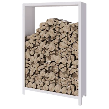 Oceľový prístrešok na drevo - Indiana - 120 x 40 x 180 cm - RAL9010 matný (biela)