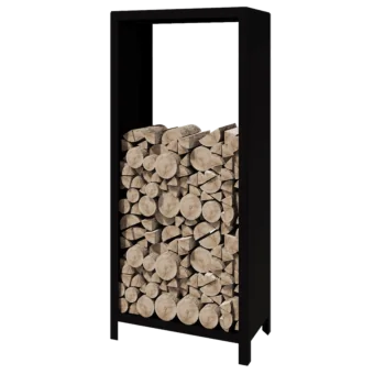 Oceľový prístrešok na drevo - Indiana - 80 x 40 x 180 cm - RAL9005 matný (čierny)