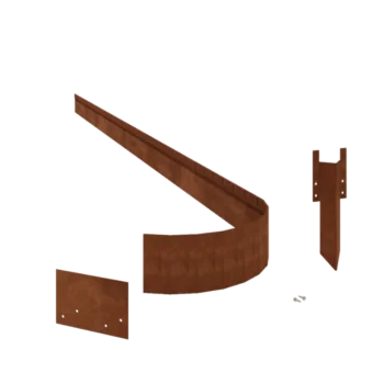 Cortenový záhradný obrubník - Zlisovaná FLEX - Výška 13 cm - Kompletná sada 15 meter