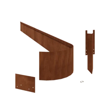 Cortenový záhradný obrubník - Zlisovaná FLEX - Výška 23 cm - Kompletná sada 15 meter