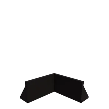 Oceľový oporný múr - Vnútorný roh - 50 x 50 x 30 cm - RAL9005 matný (čierny)