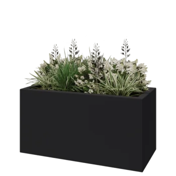 Kvetináč zo sklolaminátu - Obdĺžnik - 120 x 50 x 40 cm - RAL7021 matná (čierna sivá) - S dnom