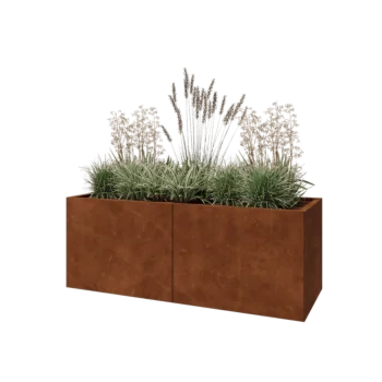 Cortenový kvetináč XXL - Obdĺžnik - 160 x 60 x 60 cm - So spodnou doskou