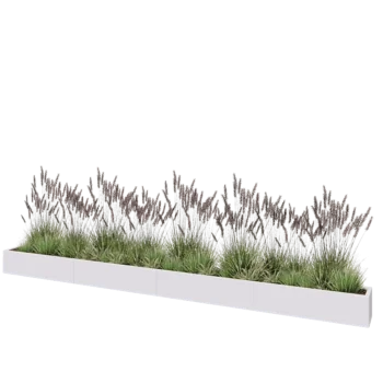 Oceľový kvetináč XXL - Obdĺžnik - 480 x 30 x 30 cm - RAL9010 matný (biela) - Bez spodnej dosky