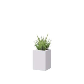 Oceľový kvetináč - Štvorec - 30 x 30 x 40 cm - RAL9010 matný (biela) - So spodnou doskou