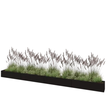 Oceľový kvetináč XXL - Obdĺžnik - 480 x 30 x 30 cm - RAL9005 matný (čierny) - So spodnou doskou