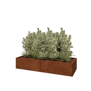 Cortenový kvetináč XXL - Obdĺžnik - 160 x 60 x 30 cm - So spodnou doskou