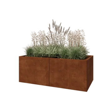 Cortenový kvetináč XXL - Obdĺžnik - 160 x 80 x 60 cm - So spodnou doskou