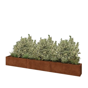 Cortenový kvetináč XXL - Obdĺžnik - 360 x 30 x 40 cm - Bez spodnej dosky