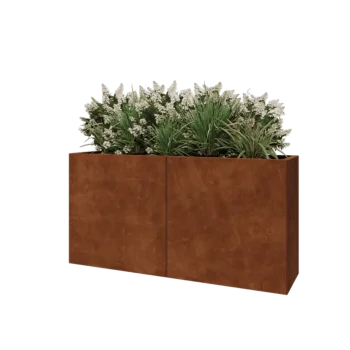 Cortenový kvetináč XXL - Obdĺžnik - 160 x 40 x 80 cm - So spodnou doskou