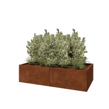 Cortenový kvetináč XXL - Obdĺžnik - 160 x 80 x 40 cm - So spodnou doskou