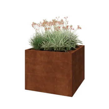 Cortenový kvetináč - Štvorec - 100 x 100 x 80 cm - Bez spodnej dosky