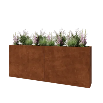 Cortenový kvetináč XXL - Obdĺžnik - 200 x 30 x 80 cm - Bez spodnej dosky