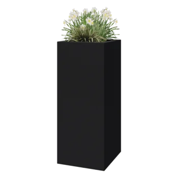 Kvetináč zo sklolaminátu - Štvorec - 50 x 50 x 120 cm - RAL7021 matná (čierna sivá) - S dnom