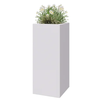 Kvetináč zo sklolaminátu - Štvorec - 50 x 50 x 120 cm - RAL9010 matná (biela) - S dnom