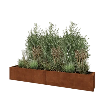 Cortenový kvetináč XXL - Obdĺžnik - 200 x 30 x 30 cm - Bez spodnej dosky