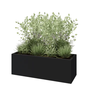 Kvetináč zo sklolaminátu - Obdĺžnik - 120 x 40 x 40 cm - RAL7021 matná (čierna sivá) - S dnom
