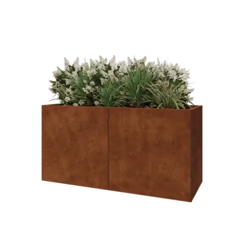 Cortenový kvetináč XXL - Obdĺžnik - 160 x 60 x 80 cm - So spodnou doskou