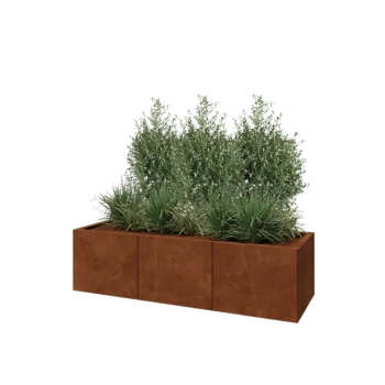 Cortenový kvetináč XXL - Obdĺžnik - 150 x 50 x 40 cm - So spodnou doskou