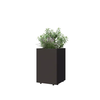 Oceľový kvetináč - Štvorec - 40 x 40 x 60 cm - Iná farba RAL - So spodnou doskou - S nohami