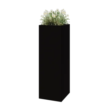 Kvetináč zo sklolaminátu - Štvorec - 40 x 40 x 120 cm - RAL9005 matná (čierna) - S dnom