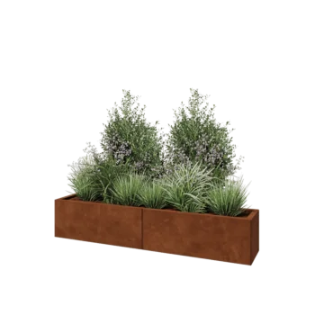 Cortenový kvetináč XXL - Obdĺžnik - 160 x 30 x 30 cm - Bez spodnej dosky