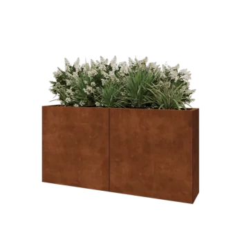 Cortenový kvetináč XXL - Obdĺžnik - 160 x 30 x 80 cm - So spodnou doskou