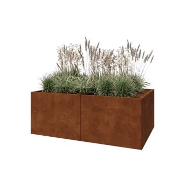 Cortenový kvetináč XXL - Obdĺžnik - 160 x 100 x 60 cm - So spodnou doskou