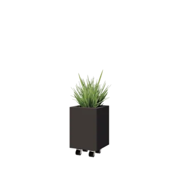 Oceľový kvetináč - Štvorec - 30 x 30 x 40 cm - Iná farba RAL - So spodnou doskou - S kolieskami