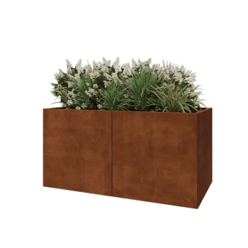 Cortenový kvetináč XXL - Obdĺžnik - 160 x 80 x 80 cm - So spodnou doskou